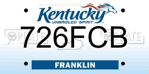 726FCB Kentucky License Plate