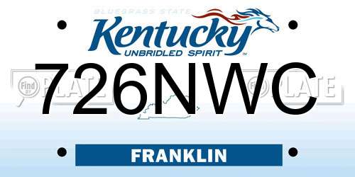 726NWC Kentucky License Plate