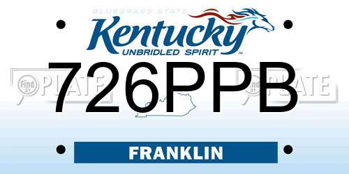 726PPB Kentucky License Plate