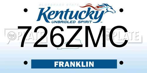 726ZMC Kentucky License Plate