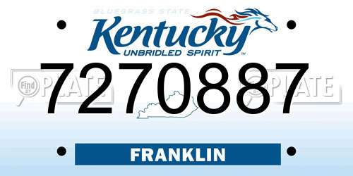 7270887 Kentucky License Plate
