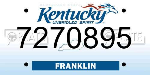 7270895 Kentucky License Plate