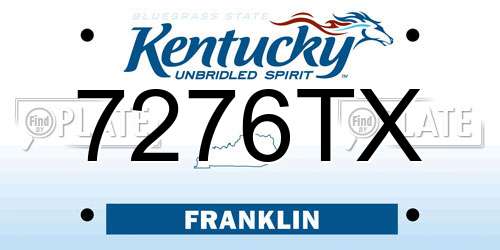 7276TX Kentucky License Plate