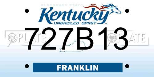 727B13 Kentucky License Plate