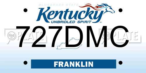 727DMC Kentucky License Plate
