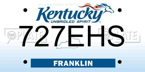 727EHS Kentucky License Plate