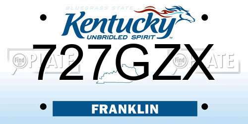 727GZX Kentucky License Plate