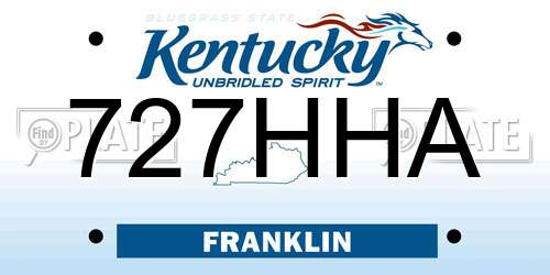 727HHA Kentucky License Plate