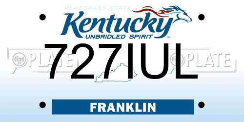 727IUL Kentucky License Plate