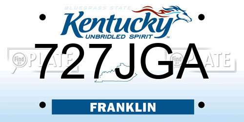727JGA Kentucky License Plate