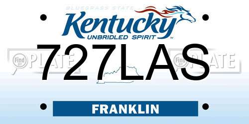 727LAS Kentucky License Plate
