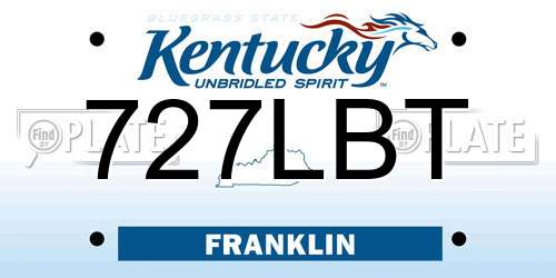 727LBT Kentucky License Plate