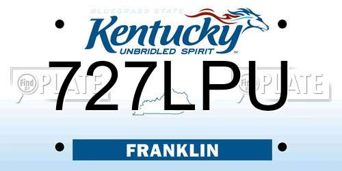 727LPU Kentucky License Plate