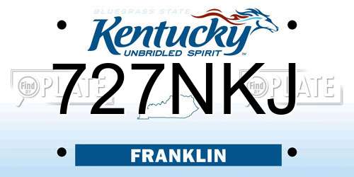 727NKJ Kentucky License Plate