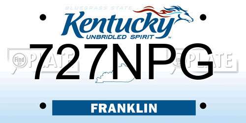 727NPG Kentucky License Plate
