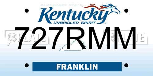 727RMM Kentucky License Plate