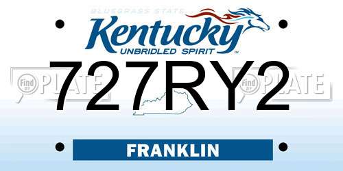 727RY2 Kentucky License Plate