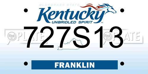727S13 Kentucky License Plate