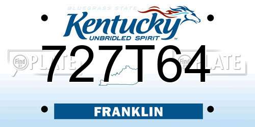 727T64 Kentucky License Plate