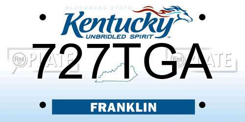 727TGA Kentucky License Plate
