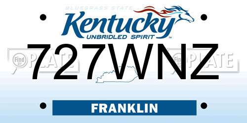 727WNZ Kentucky License Plate