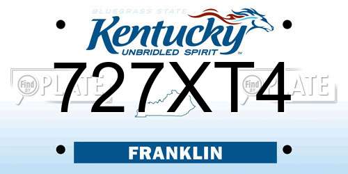 727XT4 Kentucky License Plate