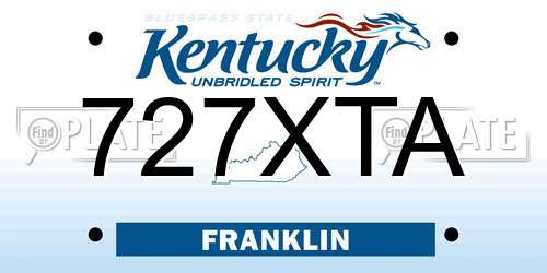 727XTA Kentucky License Plate