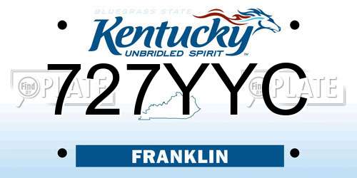 727YYC Kentucky License Plate