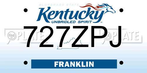 727ZPJ Kentucky License Plate