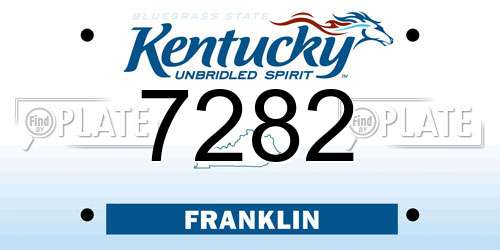 7282 Kentucky License Plate