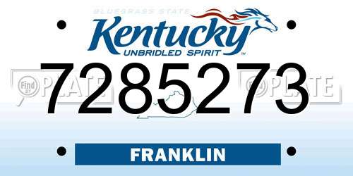 7285273 Kentucky License Plate