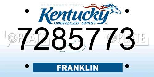 7285773 Kentucky License Plate