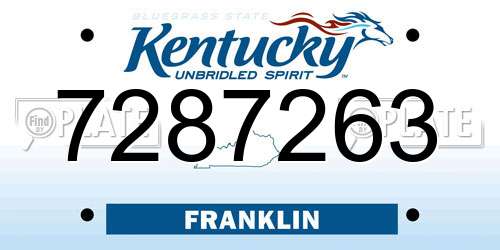 7287263 Kentucky License Plate