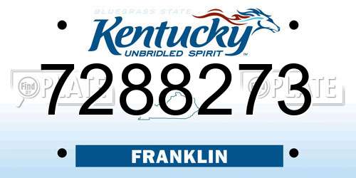 7288273 Kentucky License Plate