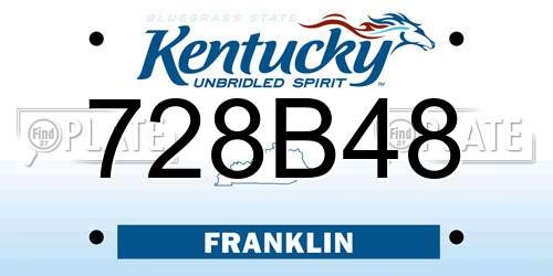 728B48 Kentucky License Plate
