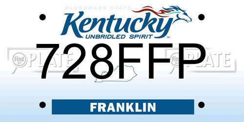 728FFP Kentucky License Plate