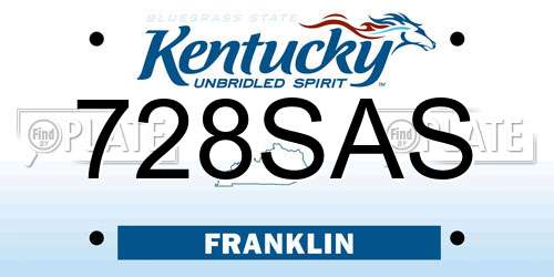 728SAS Kentucky License Plate