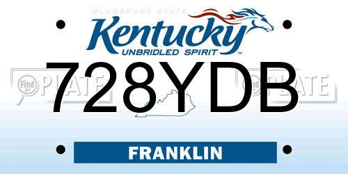 728YDB Kentucky License Plate