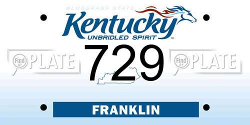 729 Kentucky License Plate
