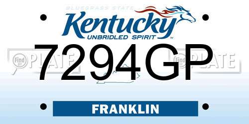 7294GP Kentucky License Plate