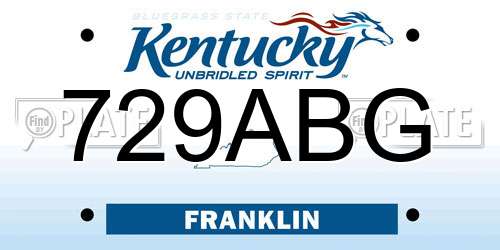 729ABG Kentucky License Plate