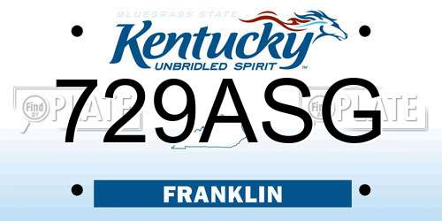 729ASG Kentucky License Plate