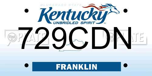 729CDN Kentucky License Plate