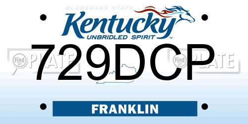 729DCP Kentucky License Plate