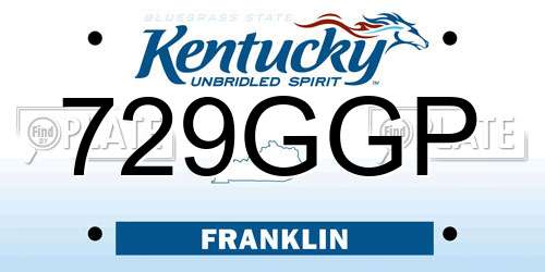 729GGP Kentucky License Plate