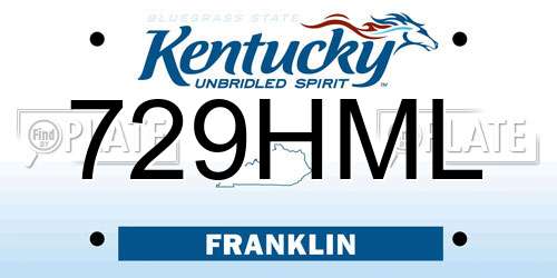 729HML Kentucky License Plate