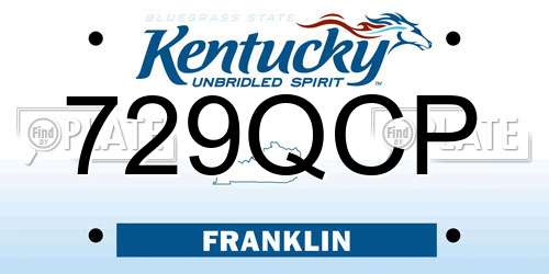 729QCP Kentucky License Plate