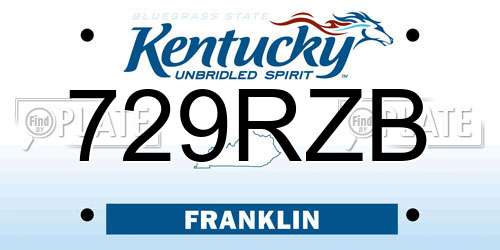 729RZB Kentucky License Plate