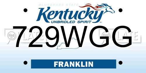 729WGG Kentucky License Plate