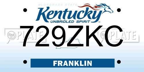 729ZKC Kentucky License Plate